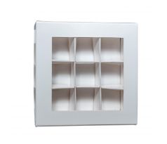 Krabička na pralinky s okienkom (9ks) biela